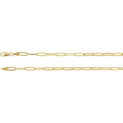 14K Gold. Silver Paper Clip Necklace