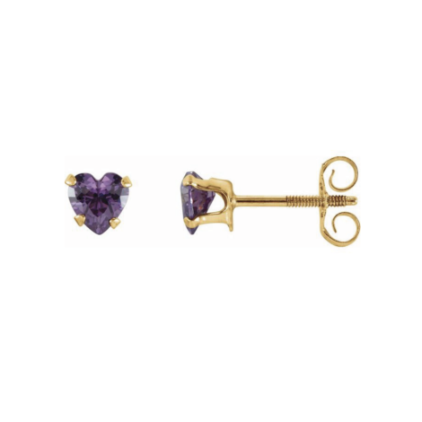 紫水晶生日石耳環