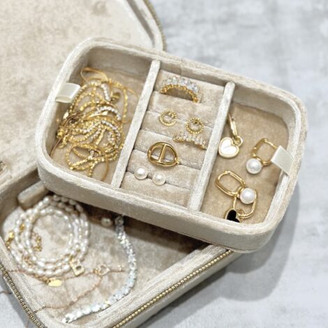 法式雙層絲絨珠寶盒