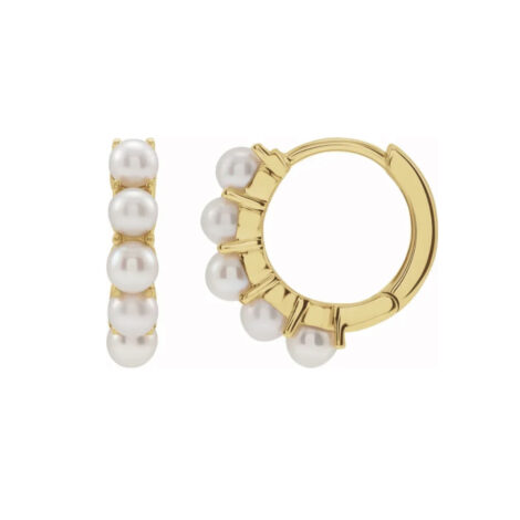 Pearl Huggie Hoop earring : Gigi 天然珍珠耳環